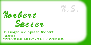 norbert speier business card